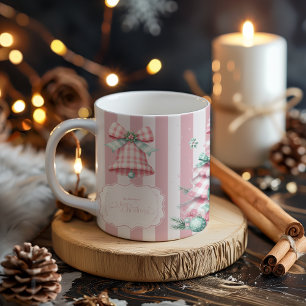 Pink Coquette Christmas Two-Tone Coffee Mug