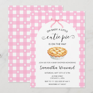 Pink Coquette Cutie Pie Baby Shower Invitation