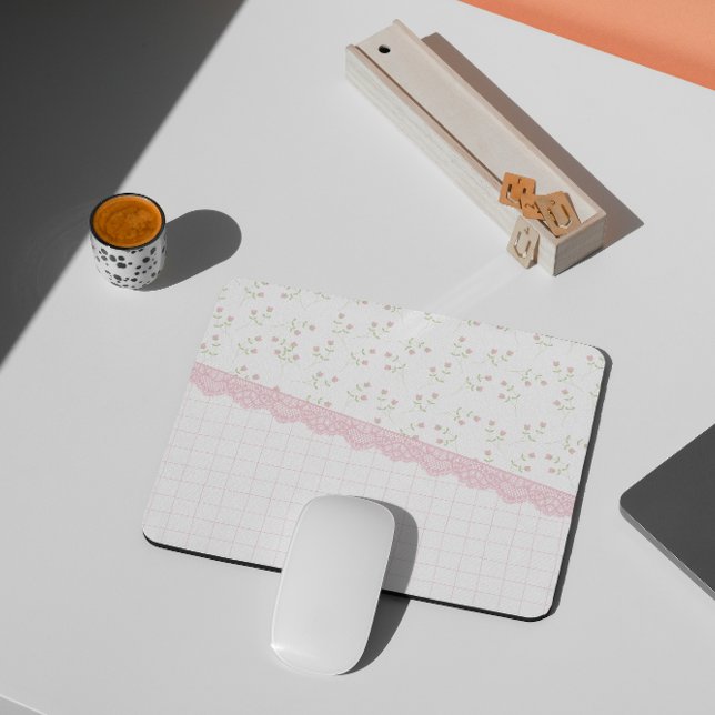Pink Coquette Floral Mouse Pad (Creator Uploaded)