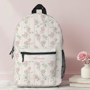 Pink Coquette Floral Printed Backpack