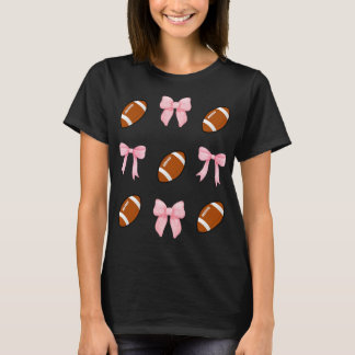 Pink Coquette Football Shirt, Football Mum Shirt, T-Shirt