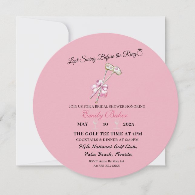 Pink Coquette Golf Last Swing Before The Ring  (Front)