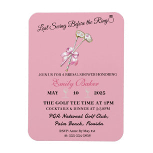 Pink Coquette Golf "Last Swing Before The Ring" Magnet