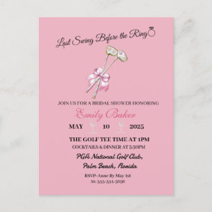 Pink Coquette Golf "Last Swing Before The Ring" Postcard