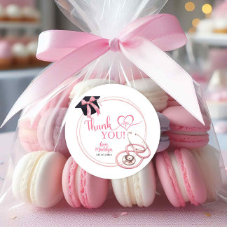 Pink Coquette Graduation Nurse Thank You Stickers