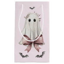 Pink Coquette Halloween Ghost Gift Bag