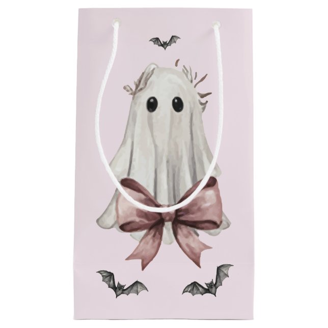 Pink Coquette Halloween Ghost Gift Bag (Front)