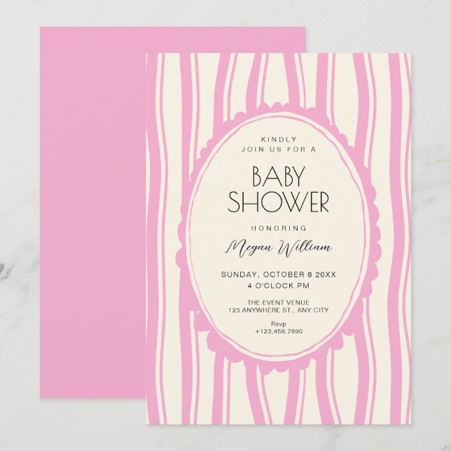Pink coquette  invitation (Front/Back)