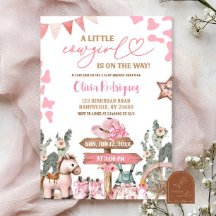 Pink Coquette Little Cowgirl Baby Shower Invitation