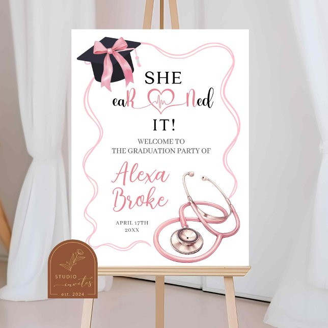 Pink Coquette Nurse Graduation Welcome Sign (Creator Uploaded)