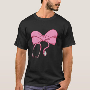 Pink Coquette Nurse Stethoscope Bow Doctor Nurse R T-Shirt