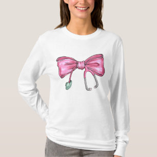 Pink Coquette Nurse Stethoscope Bow T-Shirt