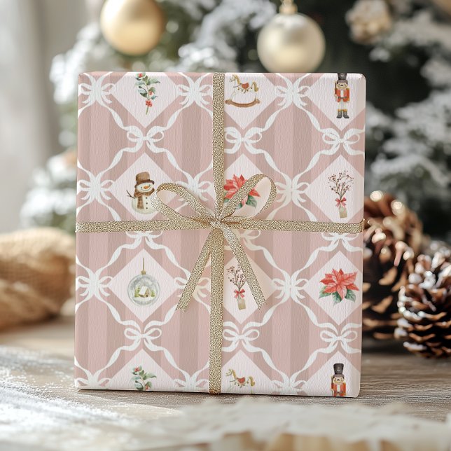 Pink Coquette Nutcracker Christmas Wrapping Paper (Creator Uploaded)