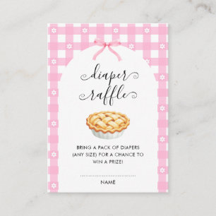Pink Coquette Pie Diaper Raffle Enclosure Card