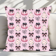 Pink Coquette Pumpkin Ghosts Halloween Pattern 