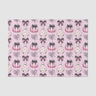Pink Coquette Pumpkin Ghosts Halloween Pattern  Tissue Paper