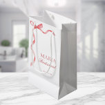Pink Coquette Ribbon Bow Bridal Shower Bridesmaid Small Gift Bag<br><div class="desc">This cute gift bag would make a wonderful addition to your bridal shower supplies! Easily customise them by clicking on the "personalise" option.</div>