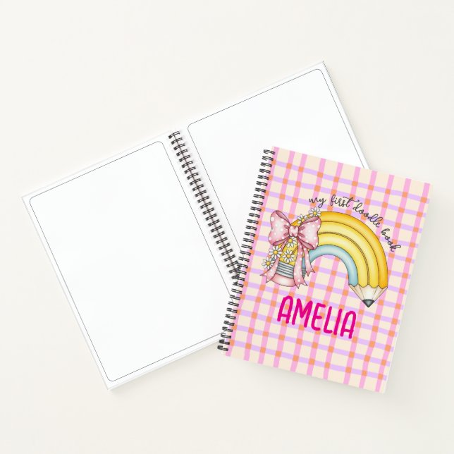 Pink Coquette School Pencil Spiral Sketch Notebook (Inside)