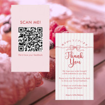 Pink Coquette Striped Leave a Review QR Code
