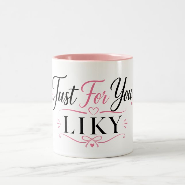 Pink Coquette Typography Sublimation Wrap Two-Tone Coffee Mug (Center)