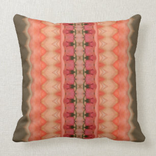 Pink Coral And Deep Olive Cushion