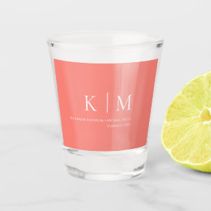 Pink Coral and White-Wedding-Money/shot Dance- Shot Glass