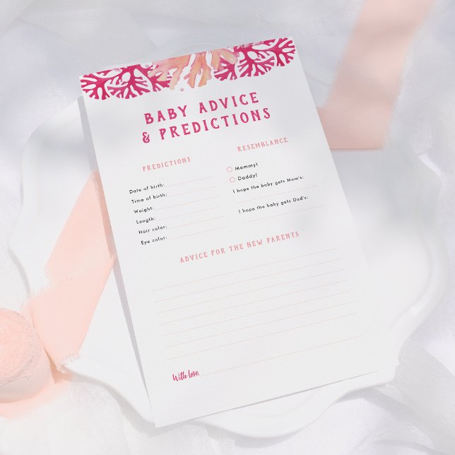 Pink Coral Baby Predictions & Advice Game (Creator Uploaded)