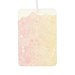 Pink Coral Elegant Artist Illustrated Ombre Car Air Freshener