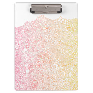 Pink Coral Elegant Artist Personalized Name Clipboard