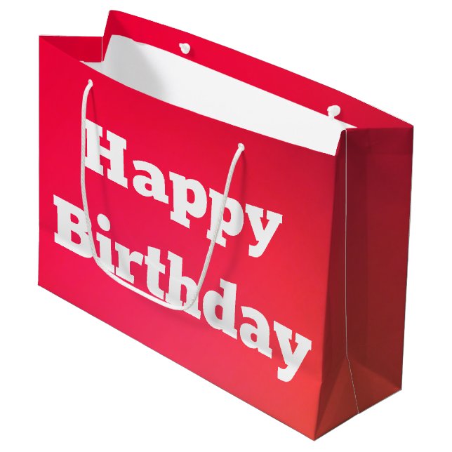 Pink Coral Happy Birthday Gift Bag (Front Angled)