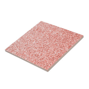 Pink coral light pastel sparkles glitter bling ceramic tile