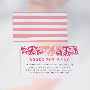 Pink Coral Nautical Books for Baby Enclosure Card