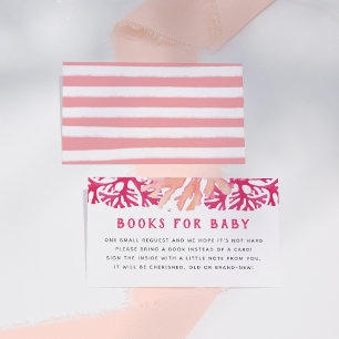 Pink Coral Nautical Books for Baby Enclosure Card