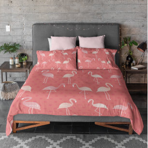 Pink Coral Red Flamingo Seamless Pattern Pillowcase