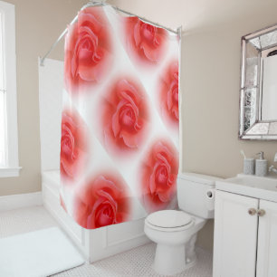 pink coral rose shower curtain