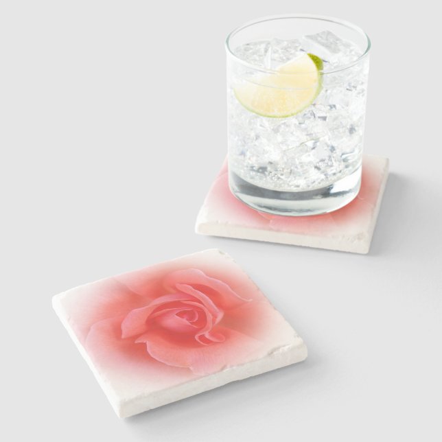 pink coral rose stone coaster (Side)