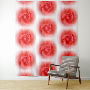 pink coral rose tapestry