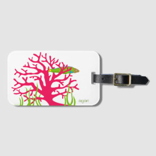 Pink Coral Underwater Luggage Tag