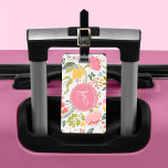 Pink Coral Watercolor Floral Pattern Monogram Name Luggage Tag<br><div class="desc">Romantic chic feminine luggage tag with spring watercolor pale blush pink, coral, yellow, blue, and green hand painted blooms and foliage. Personalise it with your monogram and name in an elegant editable script calligraphy typeface! Could be a pretty custom birthday gift for your girlfriend / wife / mother / sister....</div>