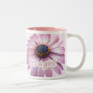 Pink Coreopsis Daisy It's a Girl Baby Mug