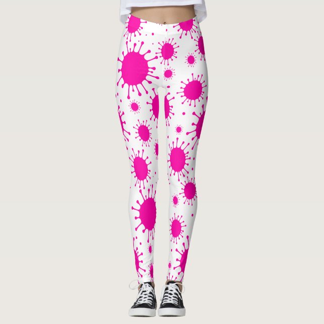 pink coronavirus leggings (Front)
