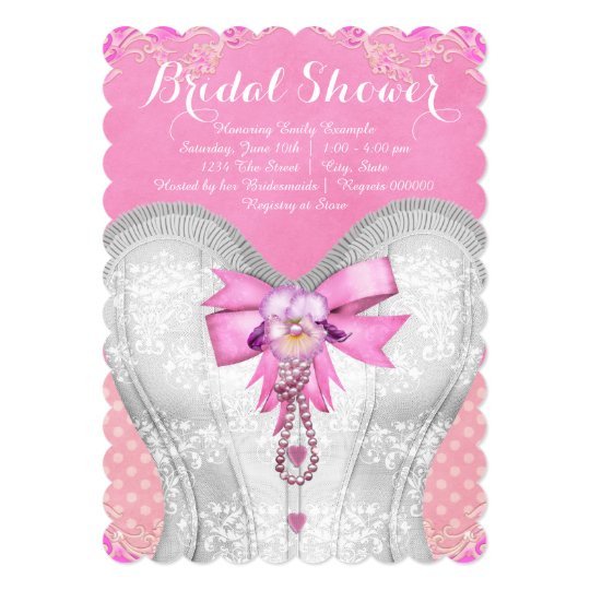 Pink Corset Bridal Shower Card