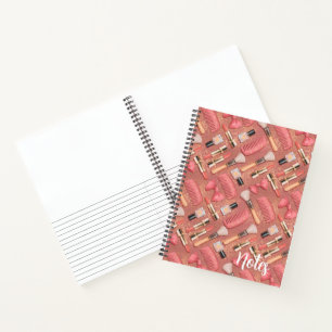 Pink Cosmetics Pattern Glitter  Notebook