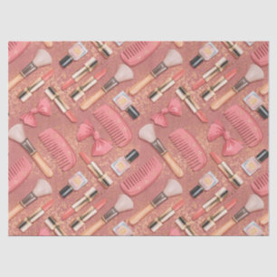 Pink Cosmetics Pattern Glitter  Tissue Paper