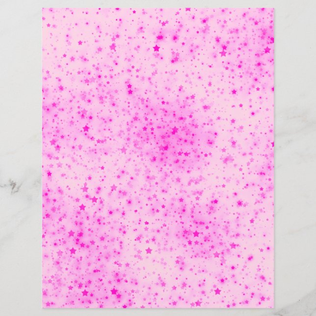 Pink Cosmic Star Scrapbooking Paper (Front)