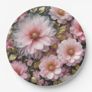 Pink Cosmos Collection Paper Plate