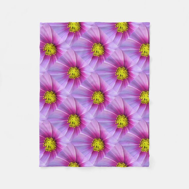 Pink Cosmos Fleece Blanket (Front)