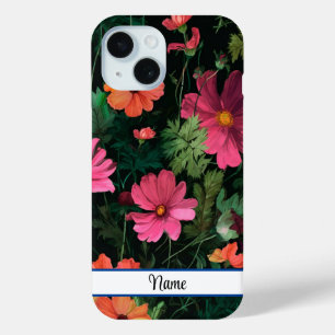 Pink Cosmos Flower Design iPhone 15 Case