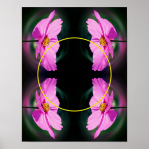 Pink Cosmos Flower Frame Create Your Own Photo Poster