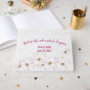 Pink Cosmos Flower Wedding Guest Book